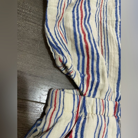 Girls Cat & Jack Red & Blue Striped Romper - Picture 2 of 3